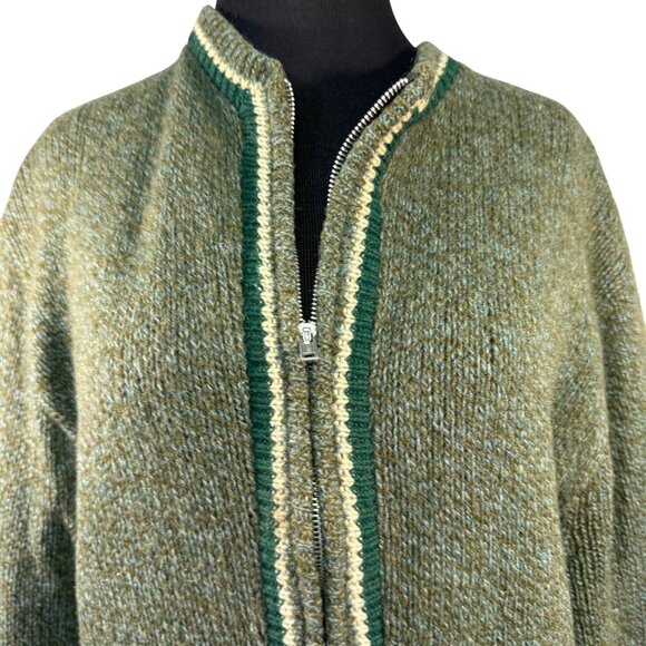 Vintage Indian Brand Size Large Wool & Mohair Womens Cardigan Sweater With Zippe - Picture 2 of 9